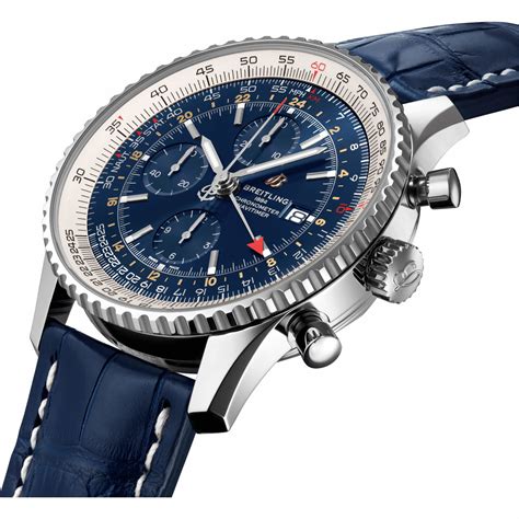 breitling navitimer 1 chronograph gmt stainless steel black strap|breitling avenger strap.